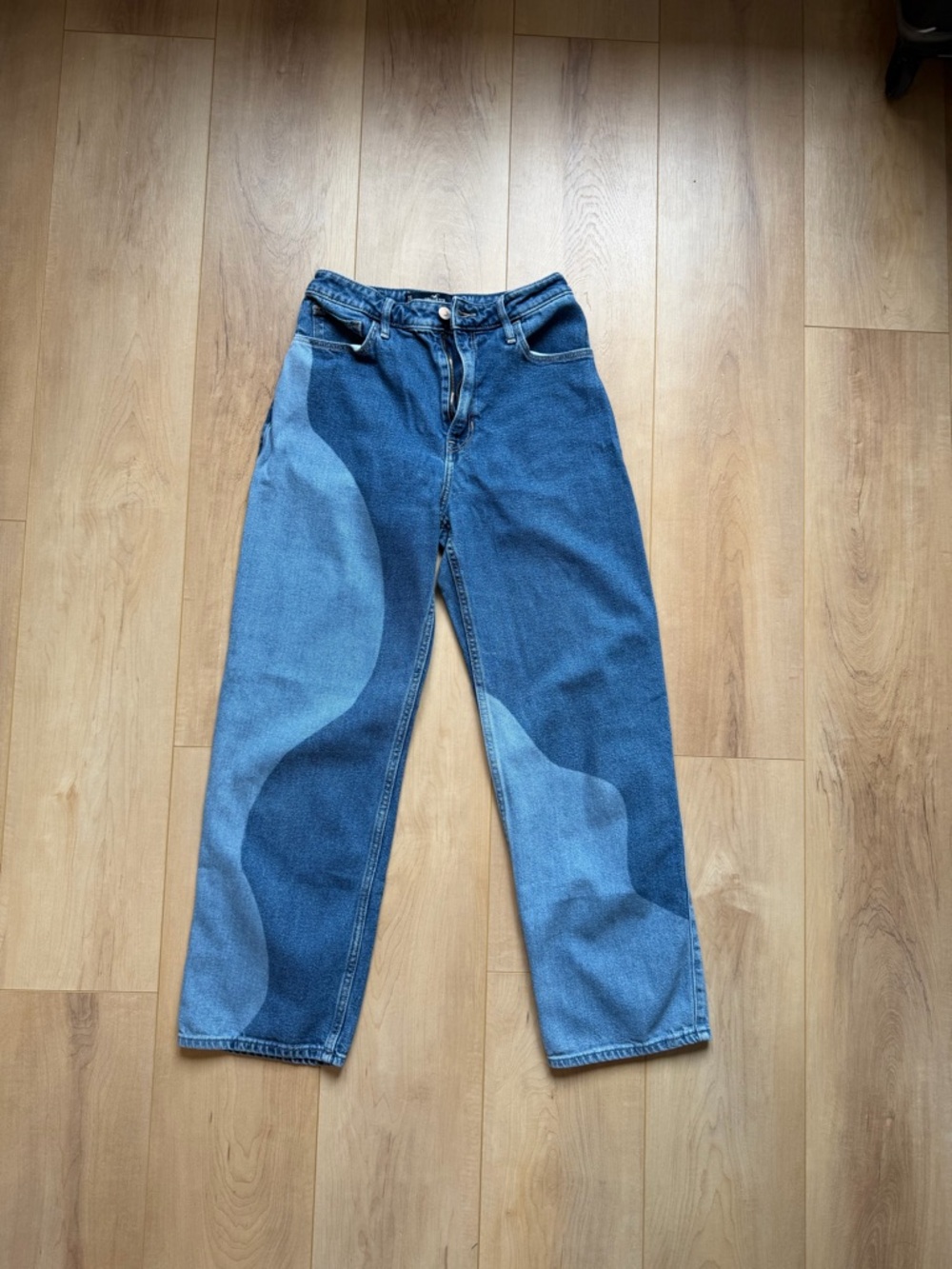 Hollister Two Tone Wave High Rise Dad Jeans W26 L29